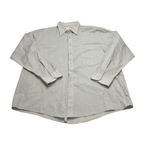 Haband Point Collar Pocket Gray Dress Shirt Long Sleeves Men’s Size 17.5 34/35